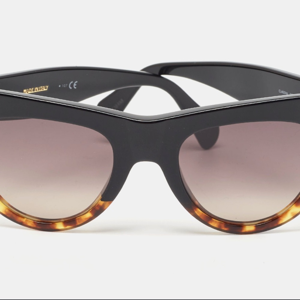 Celine Two-Tone Cat-Eye Sunglasses - Black & Tortoiseshell - Picture 6 of 7